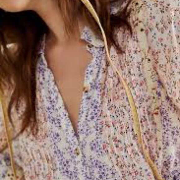 FREE PEOPLE Lost in You Tunic Top Dress Multicolor Floral Blouse Relaxed Fit - Picture 2 of 14